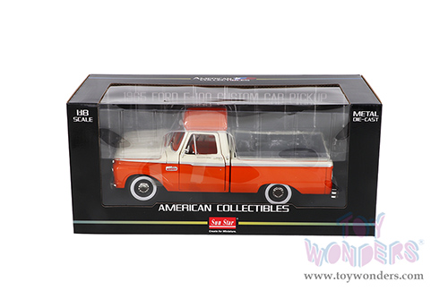 Sun Star - Ford F-100 Custom Cab Pickup (1965, 1/18 scale diecast model car, Orange/Cream) 1301