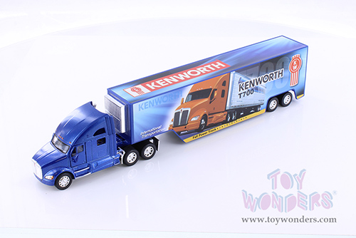 Kinsmart - Kenworth&reg; T700 Tractor with Container (13", 1/68 Scale diecast model car, Asstd.) 1302D