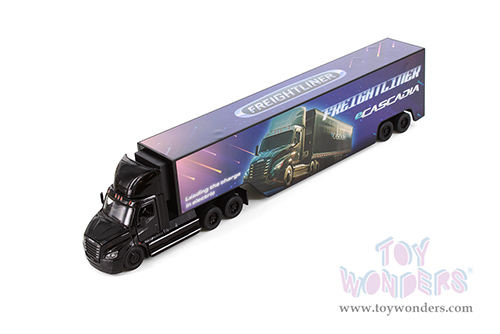 Kinsmart - Freightliner eCascadia with Container (1/62 scale diecast model car, Asstd.) 1303D