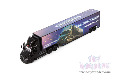 Kinsmart - Freightliner eCascadia with Container (1/62 scale diecast model car, Asstd.) 1303D