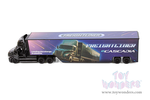 Kinsmart - Freightliner eCascadia with Container (1/62 scale diecast model car, Asstd.) 1303D