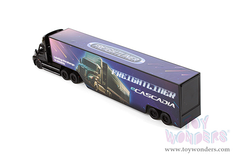 Kinsmart - Freightliner eCascadia with Container (1/62 scale diecast model car, Asstd.) 1303D