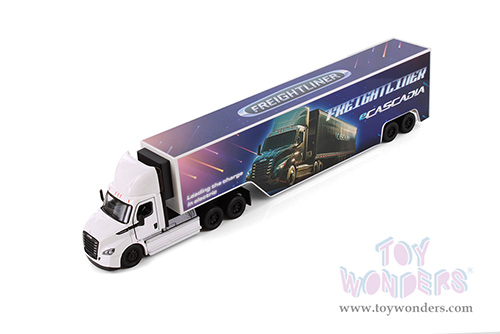 Kinsmart - Freightliner eCascadia with Container (1/62 scale diecast model car, Asstd.) 1303D