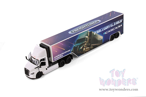 Kinsmart - Freightliner eCascadia with Container (1/62 scale diecast model car, Asstd.) 1303D