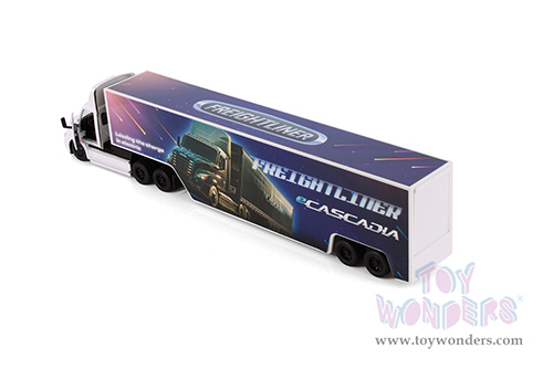 Kinsmart - Freightliner eCascadia with Container (1/62 scale diecast model car, Asstd.) 1303D