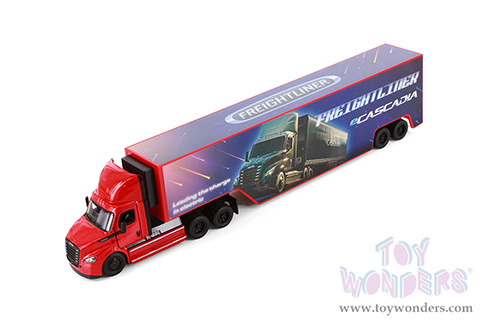 Kinsmart - Freightliner eCascadia with Container (1/62 scale diecast model car, Asstd.) 1303D