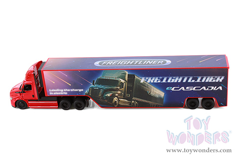 Kinsmart - Freightliner eCascadia with Container (1/62 scale diecast model car, Asstd.) 1303D