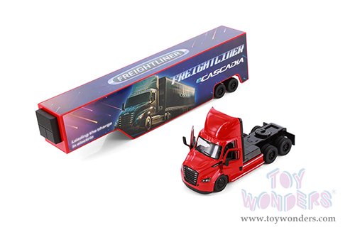 Kinsmart - Freightliner eCascadia with Container (1/62 scale diecast model car, Asstd.) 1303D