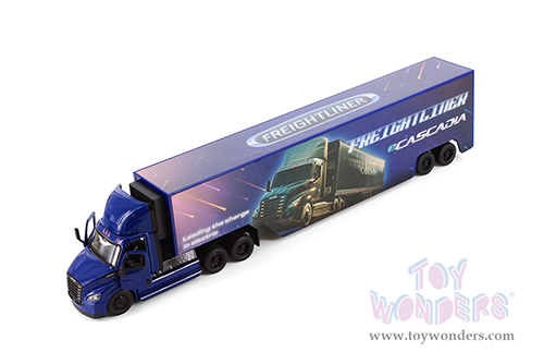 Kinsmart - Freightliner eCascadia with Container (1/62 scale diecast model car, Asstd.) 1303D