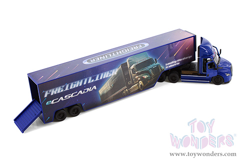 Kinsmart - Freightliner eCascadia with Container (1/62 scale diecast model car, Asstd.) 1303D