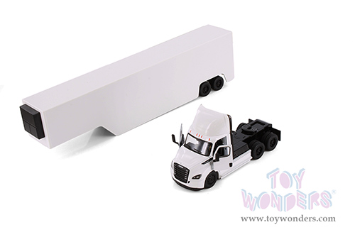 Kinsmart - Freightliner eCascadia with Container (1/62 scale diecast model car, White) 1303DW