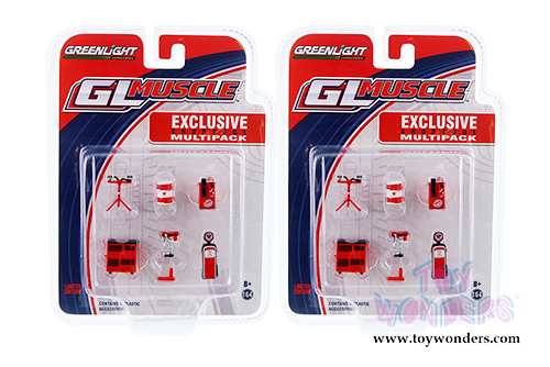 Greenlight - GL Muscle Vintage Shop Tools Texaco Oil (6 pc. set, 1:64 Scale) 13154