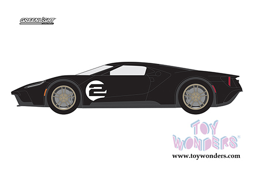 Greenlight - Ford GT Racing Heritage Series 1 | 1966 Ford GT40 Mk II Tribute #2 (2017, 1/64 scale diecast model car, Black) 13200A/48
