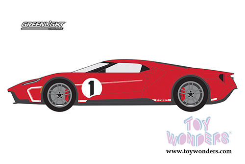 Greenlight - Ford GT Racing Heritage Series 1 | 1967 Ford GT40 Mk IV Tribute #1 (2017, 1/64 scale diecast model car, Red) 13200D/48