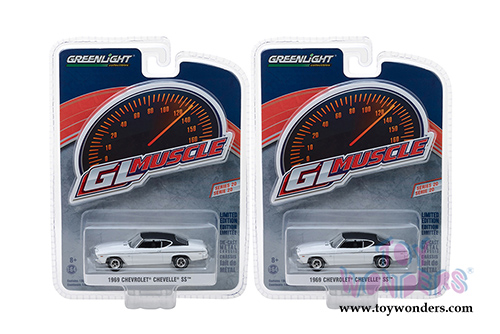 Greenlight - GL Muscle Series 20 | Chevrolet&reg; Chevelle SS 396 Hardtop (1969, 1/64 scale diecast model car, Dover White) 13210B/48