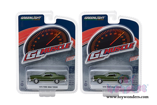 13210D/48 Greenlight Muscle Series 20 1976 Ford Gran Torino Hardtop model diecast car blister card package