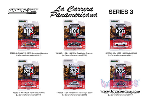 Greenlight - La Carrera Panamericana Series 3 (1/64 scale die cast model car, Asstd.) 13280/48