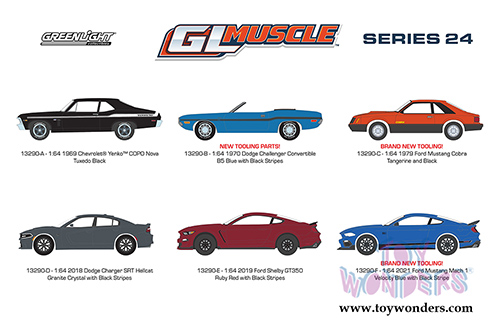 Greenlight - GL Muscle Series 24 Assortment (1/64 scale diecast model car, Asstd.) 13290/48