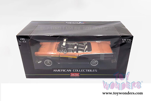 Sun Star - Ford Fairlane 500 Skyliner (1957, 1/18 scale diecast model car, Silver Mocha/Coral Sand) 1345