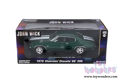 Greenlight - Hollywood Chevrolet&reg; Chevelle&reg; SS&trade; 396 - John Wick Hard Top (1970, 1/18 scale diecast model car, Metallic Green) 13505