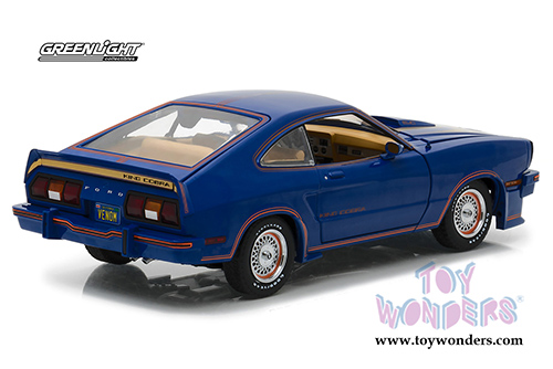 Greenlight - Ford Mustang II King Cobra Hardtop (1978, 1/18 scale diecast model car, Blue with Gold) 13507