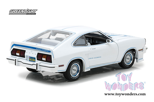 Greenlight - Ford Mustang II King Cobra Hardtop (1978, 1/18 scale diecast model car, White with Blue) 13508
