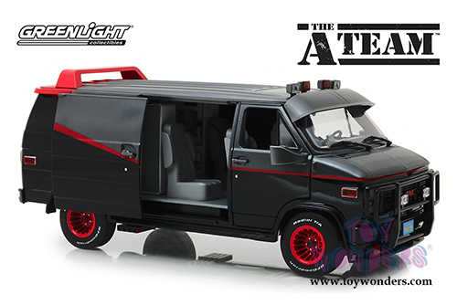 Greenlight - Hollywood The A-Team&trade; (TV Series, 1983-87) GMC&reg; Vandura (1983, 1/18 scale diecast model car, Black/Gray) 13521