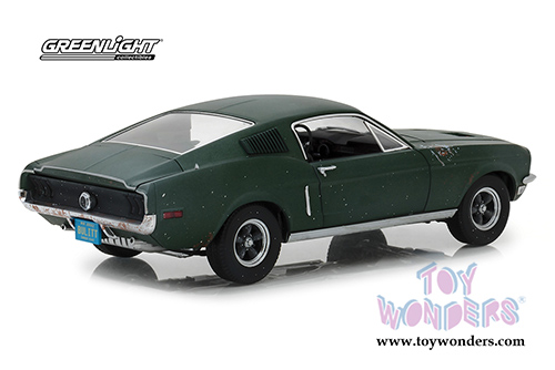 Greenlight Hollywood - Steve McQueen Unrestored Ford Mustang GT 2018 Detroit Auto Show (1968, 1/18 scale diecast model car, Green) 13523