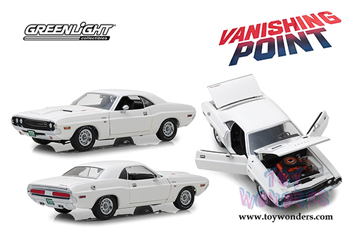 Greenlight Hollywood - Dodge Challenger R/T "Vanishing Point" (1970, 1/18 scale diecast model car, White) 13526