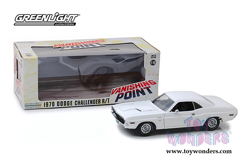 Greenlight Hollywood - Dodge Challenger R/T "Vanishing Point" (1970, 1/18 scale diecast model car, White) 13526