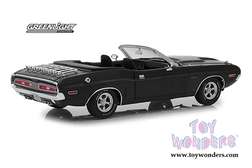 Greenlight - Dodge Challenger R/T Convertible with Luggage Rack (1971, 1/18 scale diecast model car, Gunmetal Gray) 13528