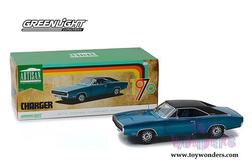 Greenlight - Artisan Dodge Charger 500 SE Hardtop (1970, 1/18 scale diecast model car, Blue) 13530