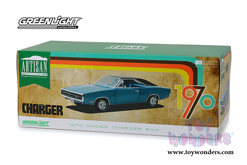 Greenlight - Artisan Dodge Charger 500 SE Hardtop (1970, 1/18 scale diecast model car, Blue) 13530