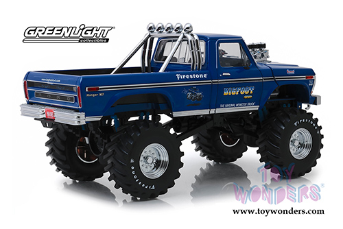 Greenlight - Kings of Crunch Ford F-250 Monster Truck (with 48-inch Tires) - BIGFOOT&reg; #1 The Original Monster Truck (1974, 1/18 scale diecast model car, Blue) 13537