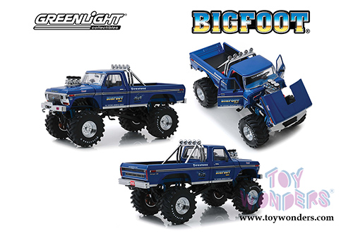 Greenlight - Kings of Crunch Ford F-250 Monster Truck (with 48-inch Tires) - BIGFOOT&reg; #1 The Original Monster Truck (1974, 1/18 scale diecast model car, Blue) 13537
