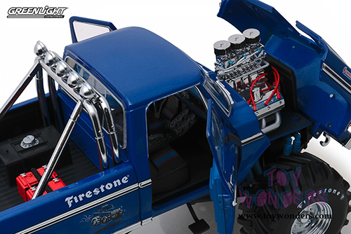 Greenlight - Kings of Crunch Ford F-250 Monster Truck (with 48-inch Tires) - BIGFOOT&reg; #1 The Original Monster Truck (1974, 1/18 scale diecast model car, Blue) 13537