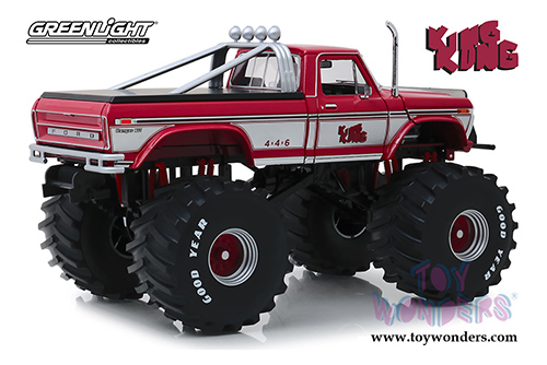 Greenlight - Kings of Crunch Ford F-250 Monster Truck (with 66-inch Tires) - Jeff Dane's King Kong (1975, 1/18 scale diecast model car, Pink) 13539
