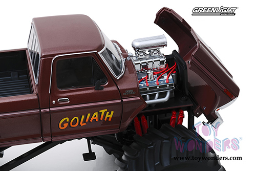 Greenlight - Kings of Crunch Ford F-250 Monster Truck (with 66-inch Tires) - Goliath (1979, 1/18 scale diecast model car, Brown) 13540