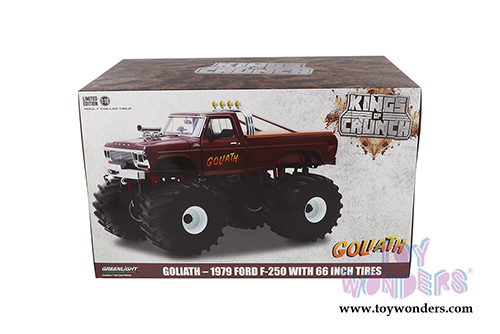 Greenlight - Kings of Crunch Ford F-250 Monster Truck (with 66-inch Tires) - Goliath (1979, 1/18 scale diecast model car, Brown) 13540