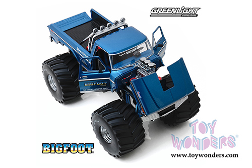 Greenlight - Kings of Crunch Ford F-250 Monster Truck (with 66-inch Tires) - BIGFOOT® #1 The Original Monster Truck (1974, 1/18 scale diecast model car, Blue) 13541