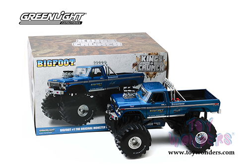 Greenlight - Kings of Crunch Ford F-250 Monster Truck (with 66-inch Tires) - BIGFOOT® #1 The Original Monster Truck (1974, 1/18 scale diecast model car, Blue) 13541