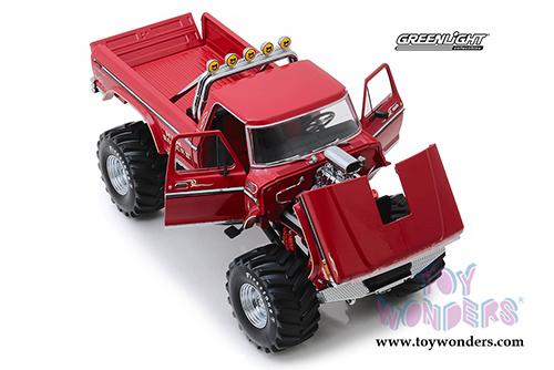 Greenlight - Kings of Crunch Ford F-250 Monster Truck (with 48-inch Tires) - High Roller II (1979, 1/18 scale diecast model car, Red) 13542