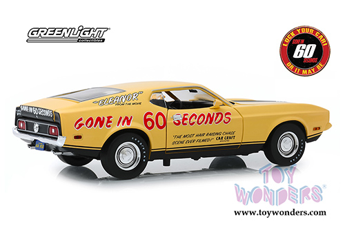 Greenlight Hollywood - Eleanor&reg; Ford Mustang Mach 1 Gone in 60 seconds Post-Filming Tribute Edition (1973, 1/18 scale diecast model car, Yellow) 13548