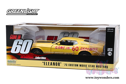 Greenlight Hollywood - Eleanor&reg; Ford Mustang Mach 1 Gone in 60 seconds Post-Filming Tribute Edition (1973, 1/18 scale diecast model car, Yellow) 13548
