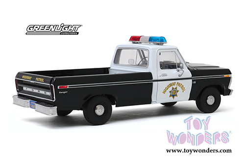 Greenlight - Ford F-100 Pickup Truck California Highway Patrol (1975, 1/18 scale diecast model car, Black/White) 13550