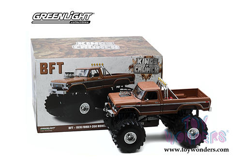 Greenlight - Kings of Crunch Ford F-350 Monster Truck (with 66-inch Tires) - BFT (1978, 1/18 scale diecast model car, Brown) 13557