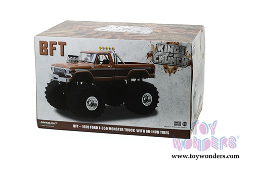 Greenlight - Kings of Crunch Ford F-350 Monster Truck (with 66-inch Tires) - BFT (1978, 1/18 scale diecast model car, Brown) 13557