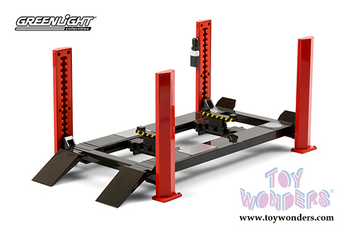 Greenlight - Adjustable Four-Post Lift (1/18 scale Red/Gray) 13592