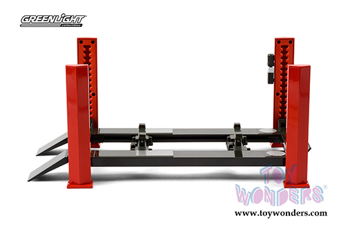 Greenlight - Adjustable Four-Post Lift (1/18 scale Red/Gray) 13592