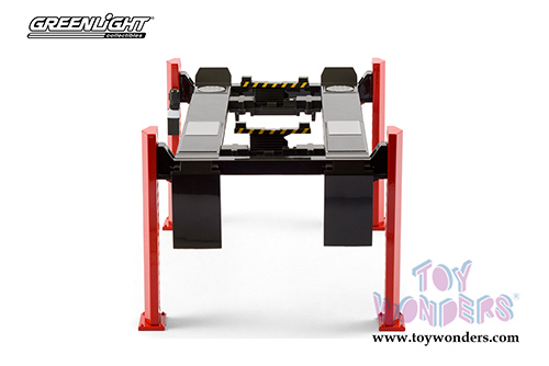 Greenlight - Adjustable Four-Post Lift (1/18 scale Red/Gray) 13592